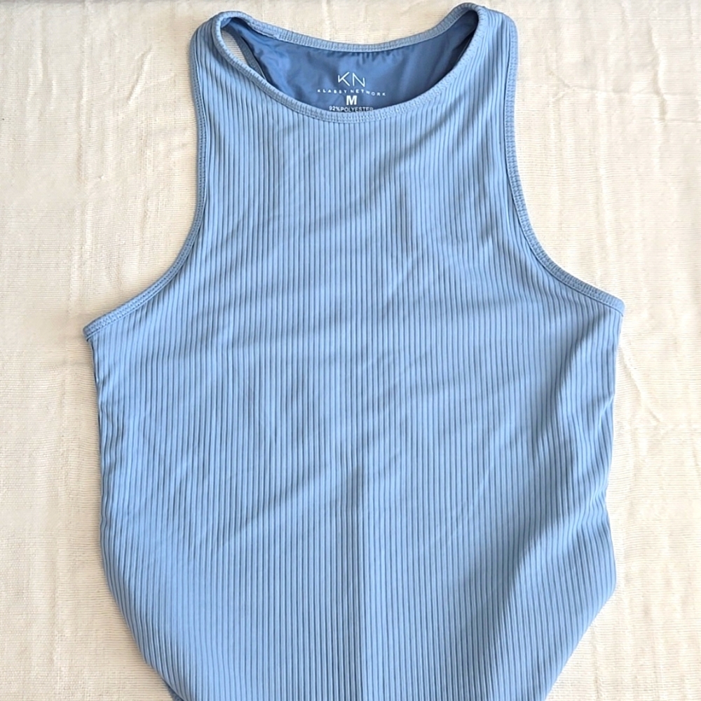 Klassy Network Blue Ribbed Bodysuit